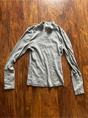 Free People grey ribbed long sleeve mock neck